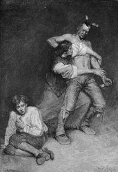 The Woman Turned Fiercely upon the Chieftain, engraved by Francis Scott King, illustration from 